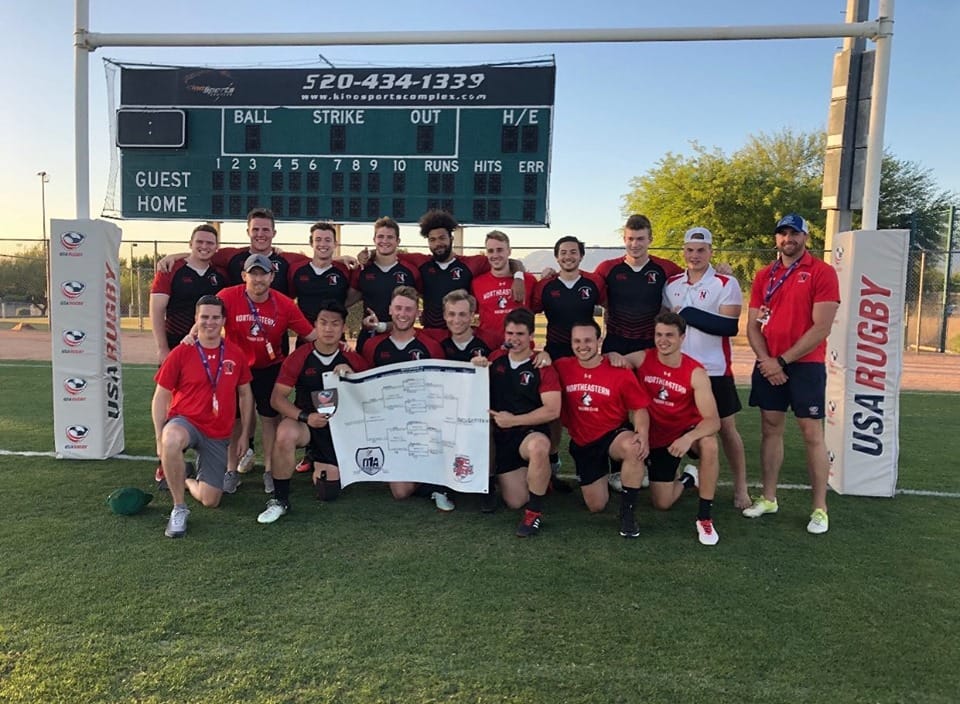 The Maddogs with the Bowl trophy at the national sevens championship in Tucson