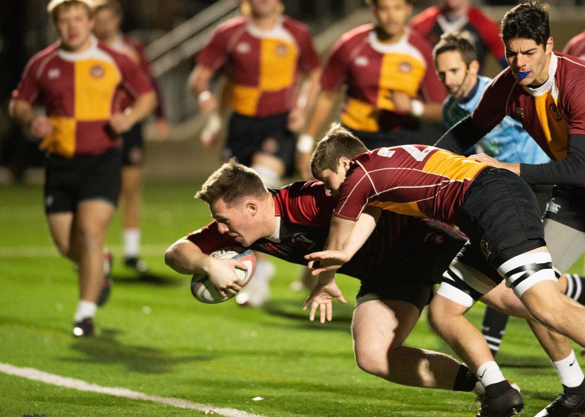 Lowell Haska dives over for the first try of the 2019 Liberty Conference final