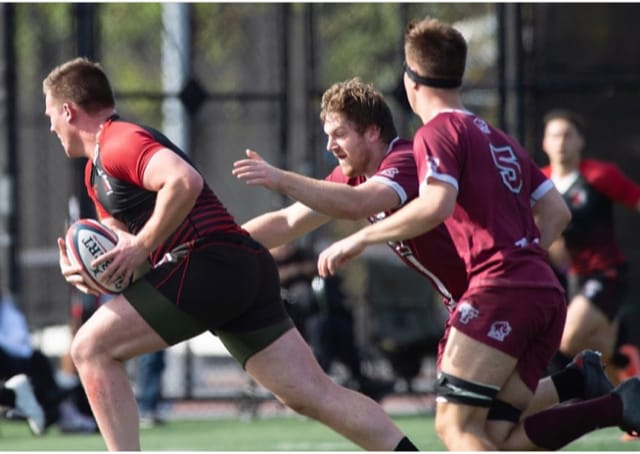 A Maddog runs at the Fordham defense