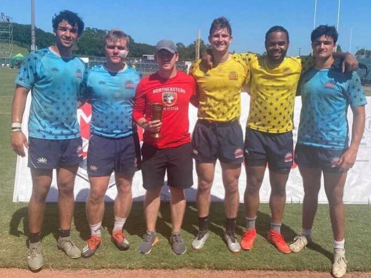 Sam Sagherian, Nic Hudson, Coach Ed Tubridy, Alex Parciak, Coleman Jackson and Alvaro Borrego in New Orleans