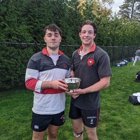 Tom McKeon and Gabe Baczewski with the trophy