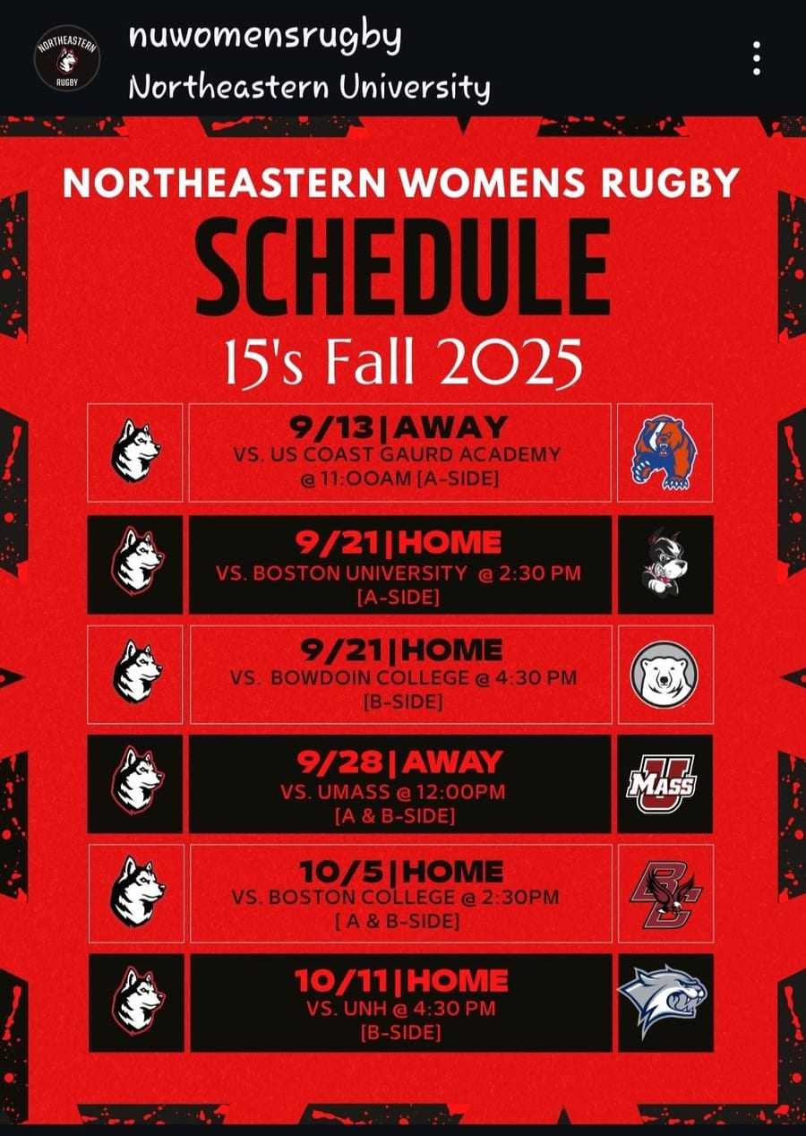 Women's 2025 fall 15s schedule
